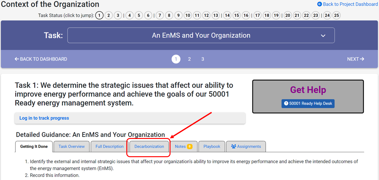 Decarbonization Tab